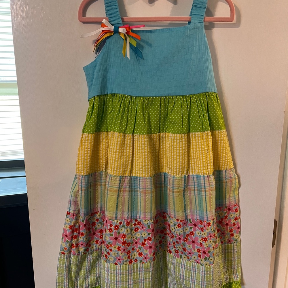 🌻 2/$25 Rare Editions Blue Green Sundress Sleeveless Casual